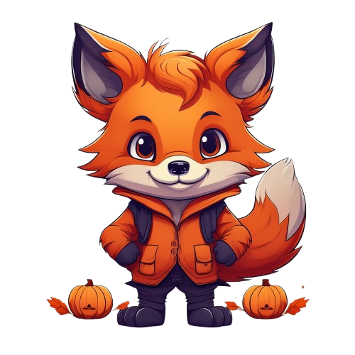 Kinder T-Shirt Halloween Cute Comic Fox