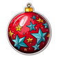 Dekokissen-Set Weihnachtskugel rot mit Sterne