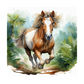 Dekokissen-Set Realistic Watercolor Horse Luna