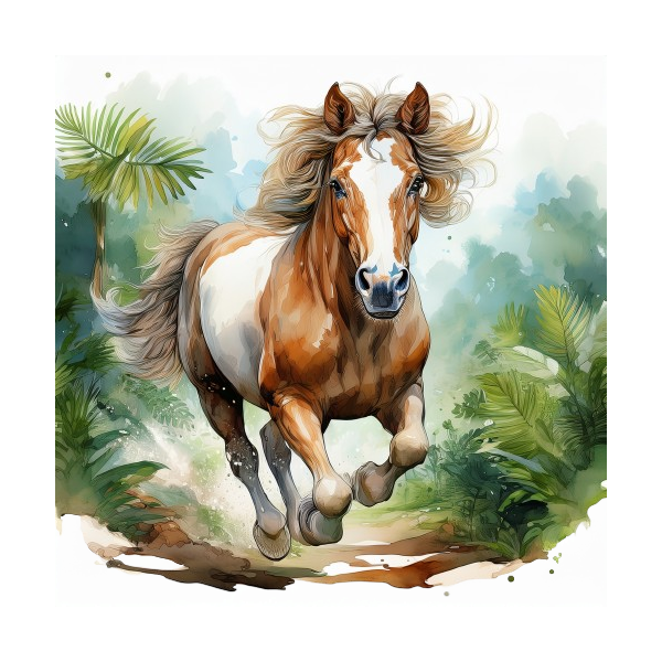 Dekokissen-Set Realistic Watercolor Horse Luna