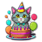 Dekokissen-Set Birthday Cat