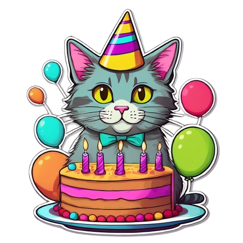 Dekokissen-Set Birthday Cat