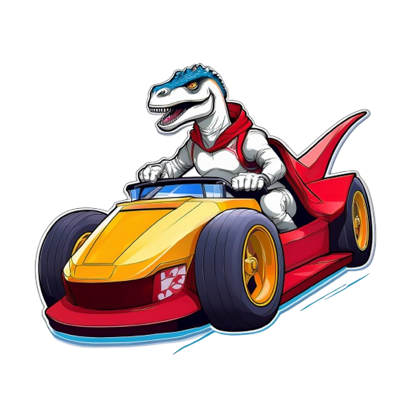 Dekokissen-Set Cartoon Dino Racer