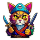Dekokissen-Set Comic Pirat Cat