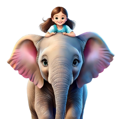 Kinder T-Shirt Mädchen reitet auf Elefant