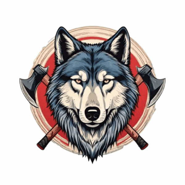 Dekokissen-Set Wolf and Tomahawk