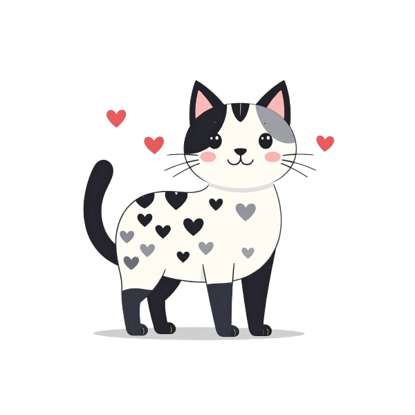 Schulrucksack-Set Sweet Cat with Heart