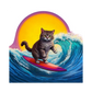 Dekokissen-Set Surfing Cat