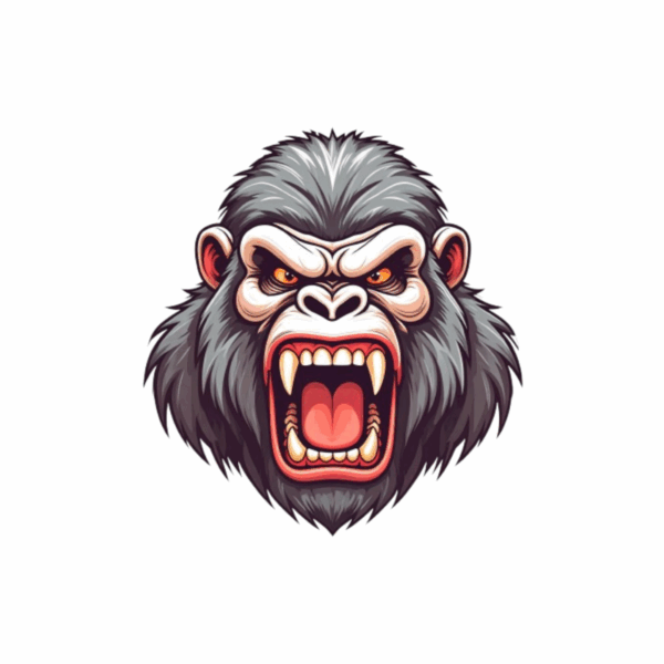 Kinder T-Shirt Cartoon Gorilla Face