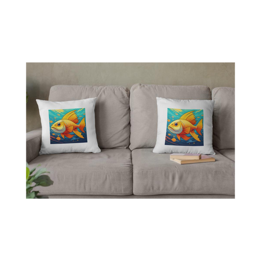 Dekokissen-Set Fisch Orange-Gelb