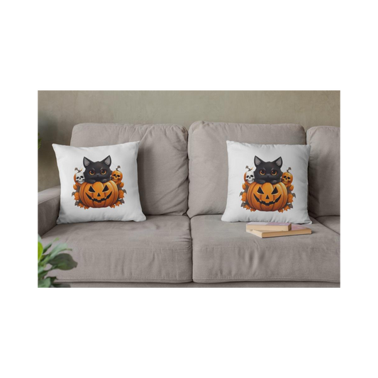 Dekokissen-Set Halloween Cute Pumpkin with Cat