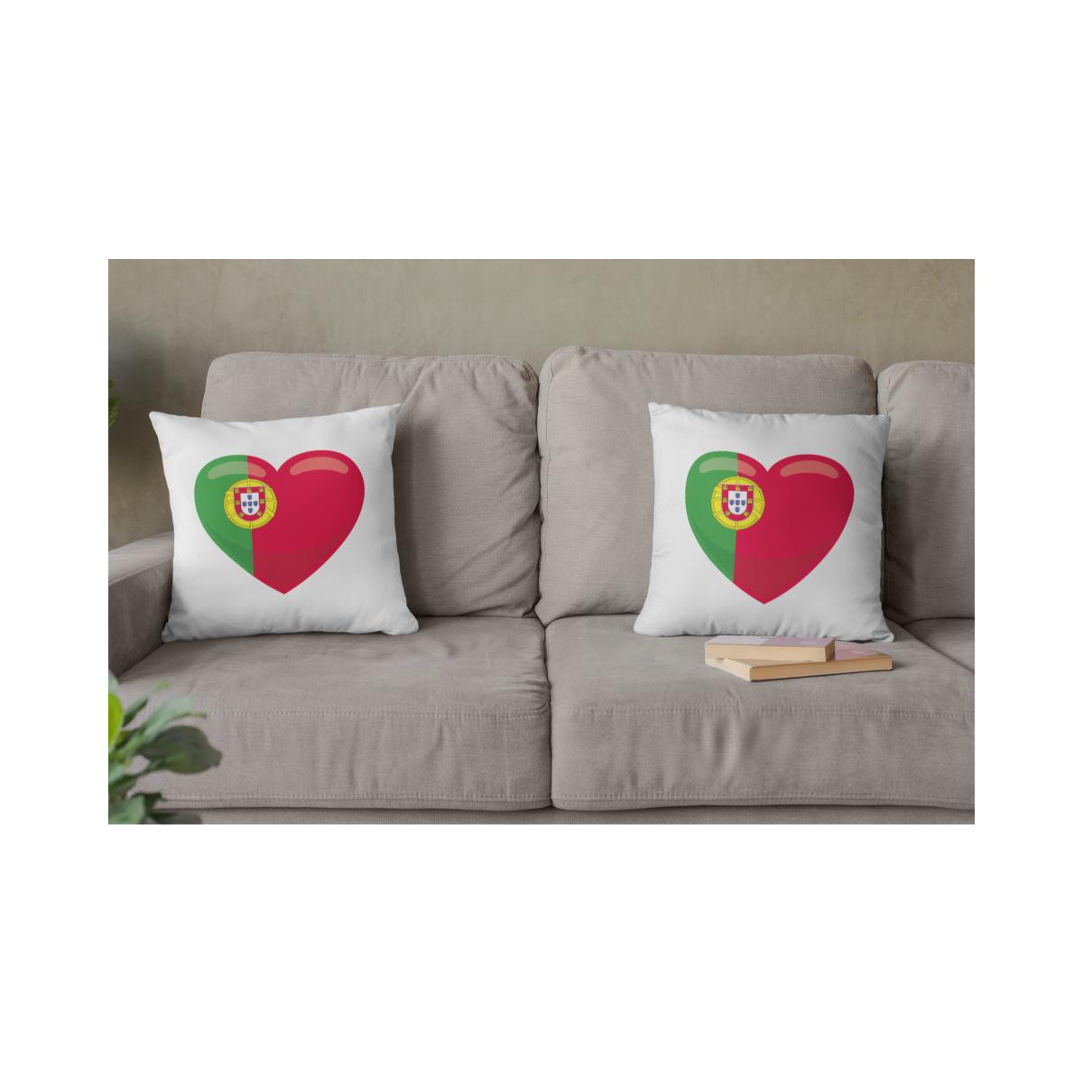 Dekokissen-Set Herz Flagge Portugal