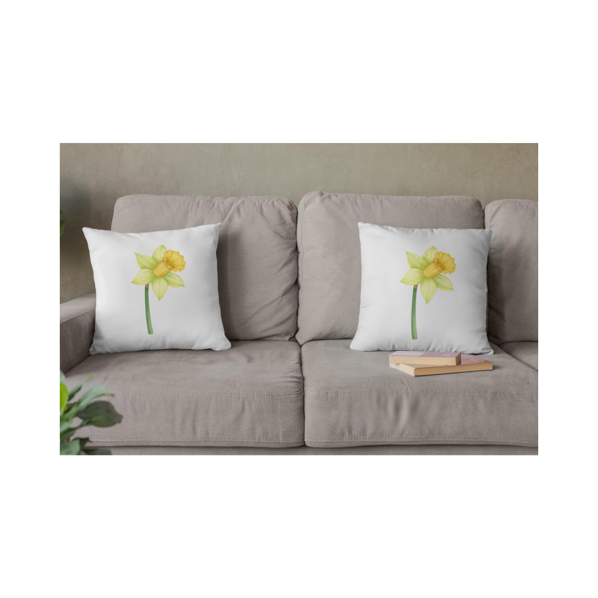 Dekokissen-Set Realistische Narzissen Blume