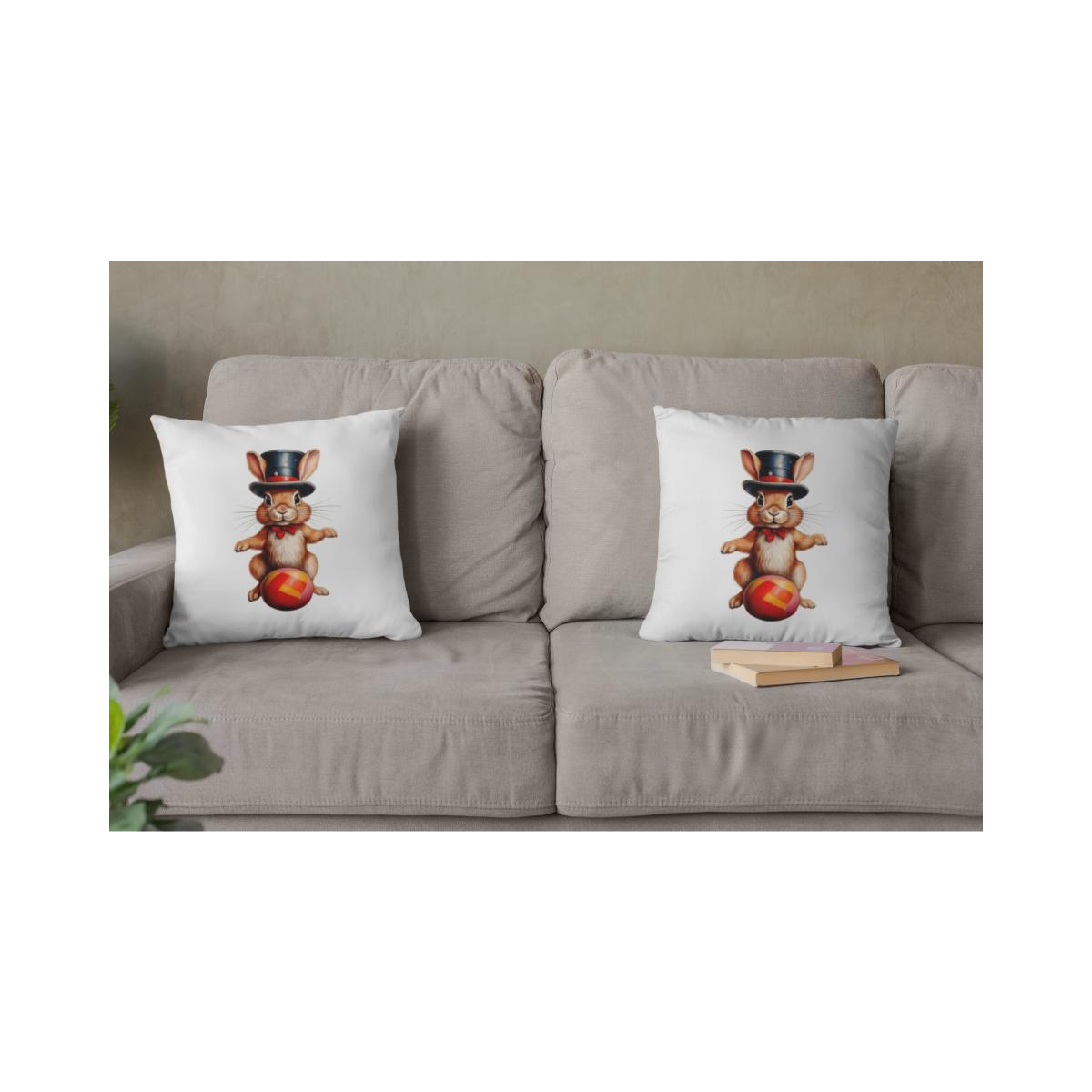 Dekokissen-Set Zirkushase in Zauberhut