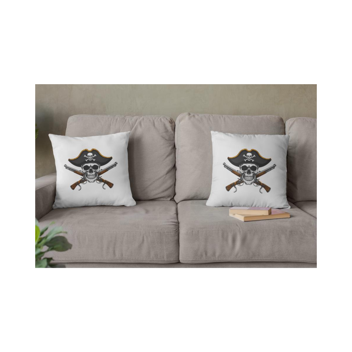 Dekokissen-Set Comic Piratenflagge Symbol