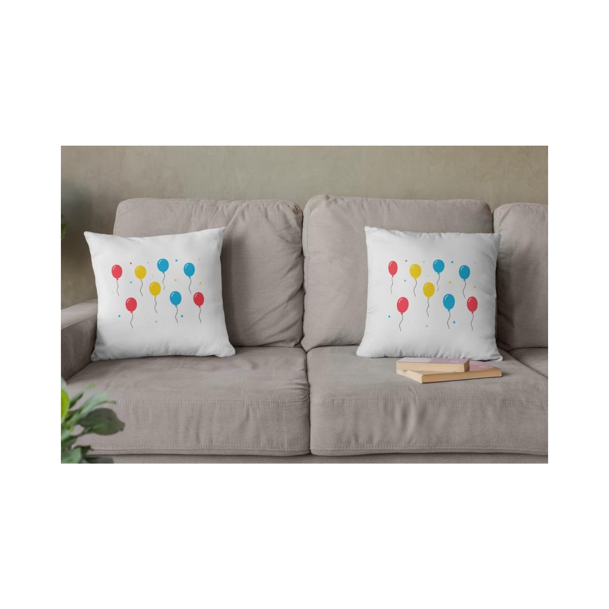 Dekokissen-Set Flat Style Ballon