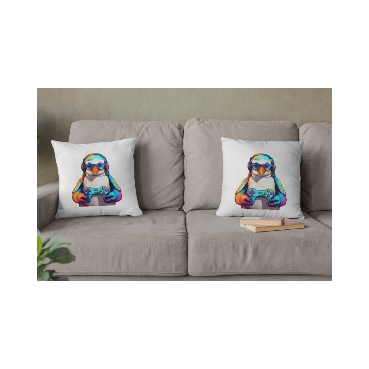 Dekokissen-Set Gamer Pinguin