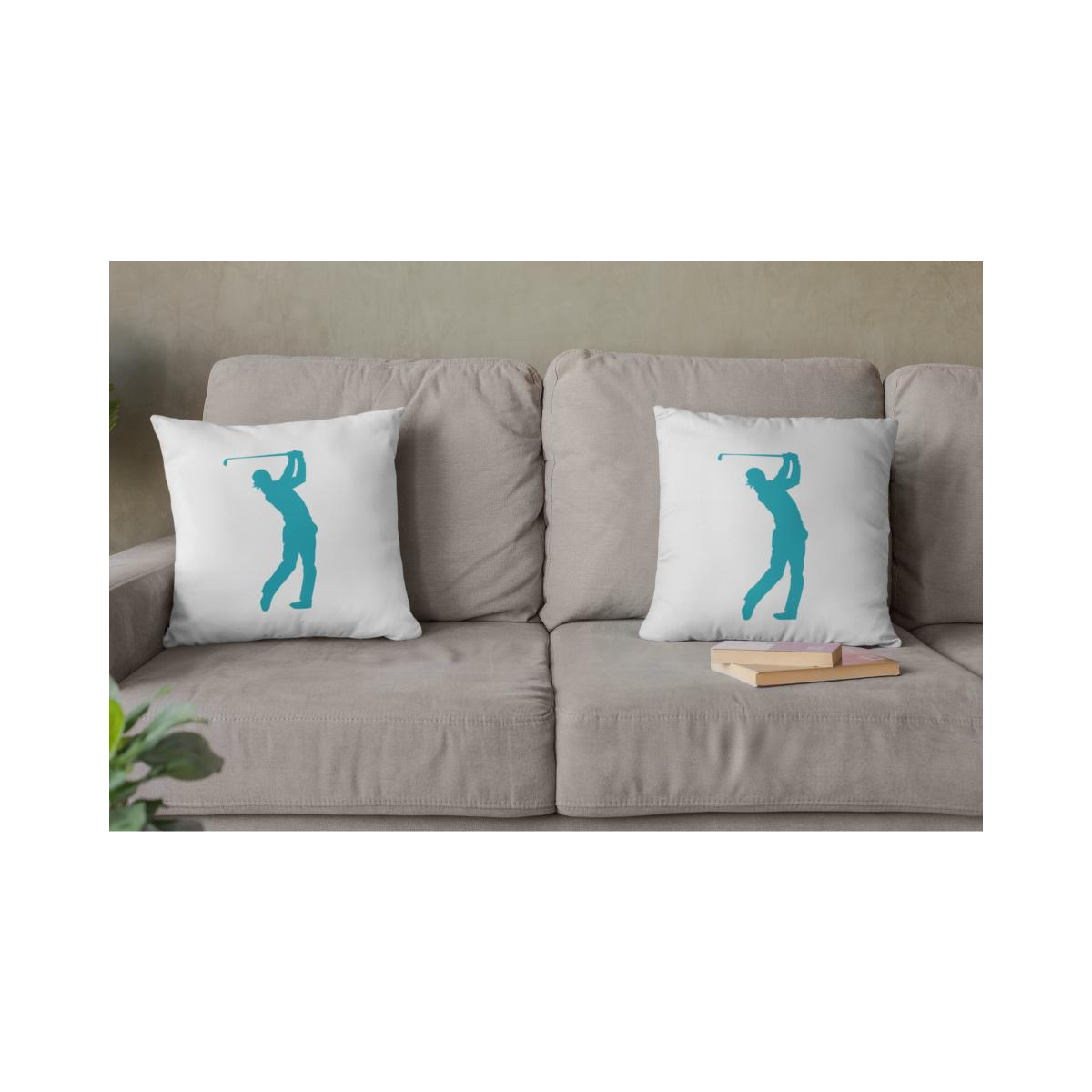 Dekokissen-Set Golf Spieler Silhouette