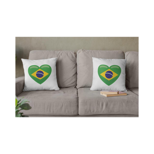 Dekokissen-Set Herz Brasilien Flagge