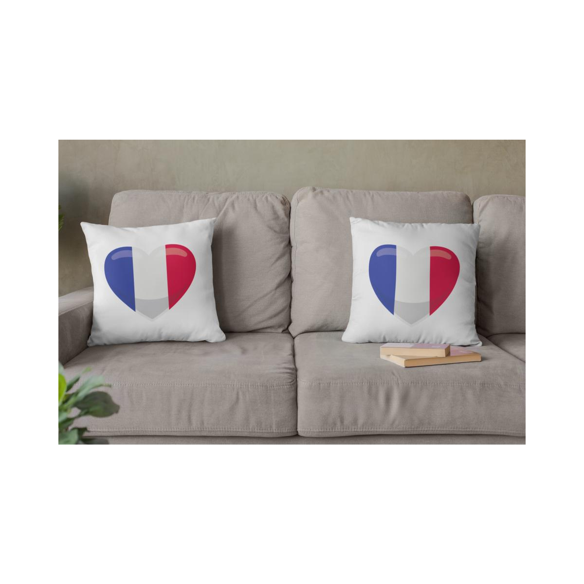 Dekokissen-Set Herz Flagge Frankreich