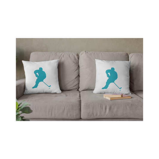 Dekokissen-Set Hockey Player Silhouette in Grau