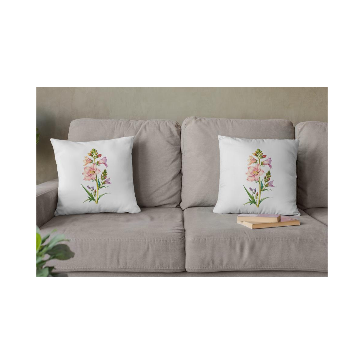 Dekokissen-Set Realistische Rittersporn Blume