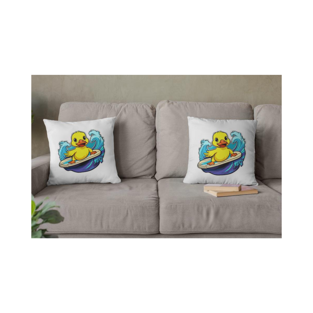 Dekokissen-Set Surfing Duck
