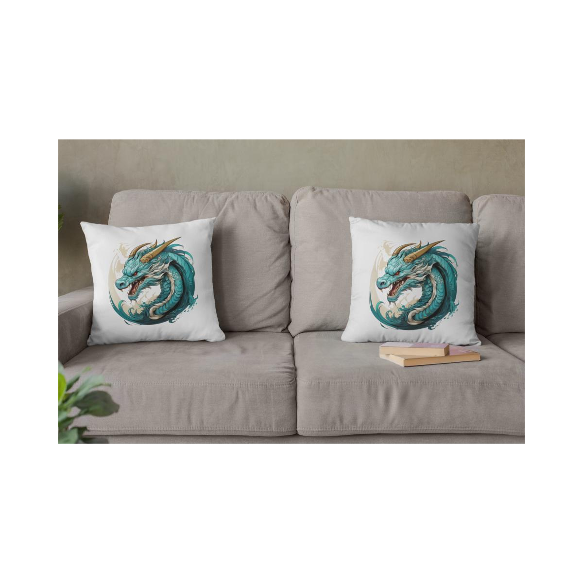 Dekokissen-Set Ying Yang Drache