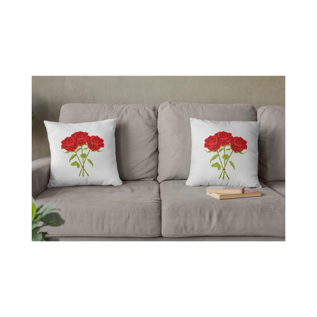 Dekokissen-Set Drei Rote Rosen