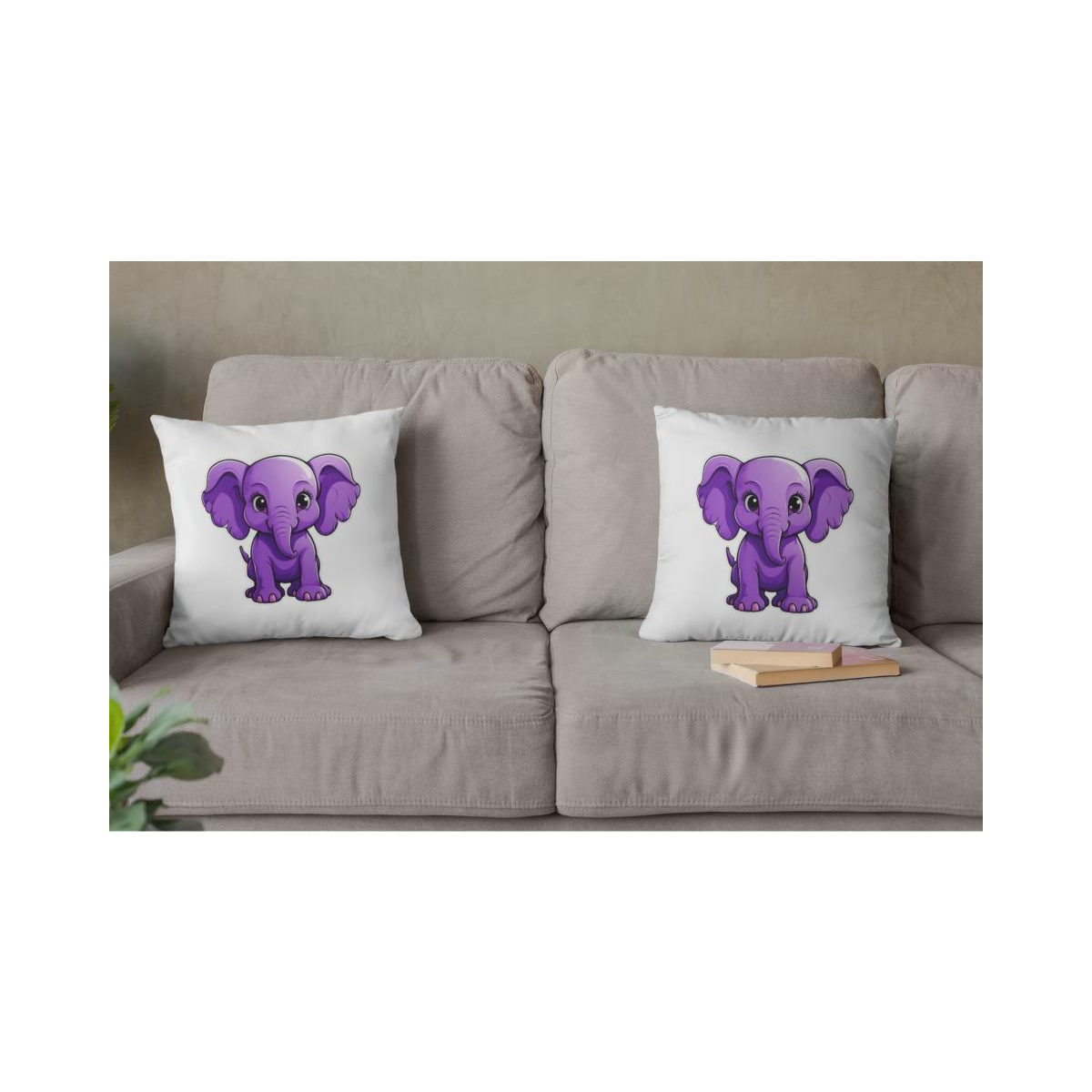 Dekokissen-Set kleiner Comic Elefant