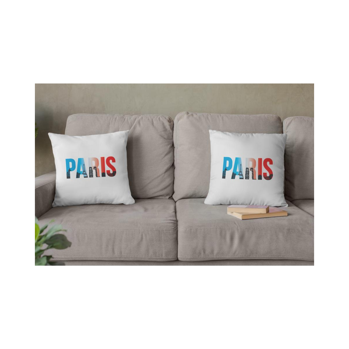 Dekokissen-Set Paris Skyline