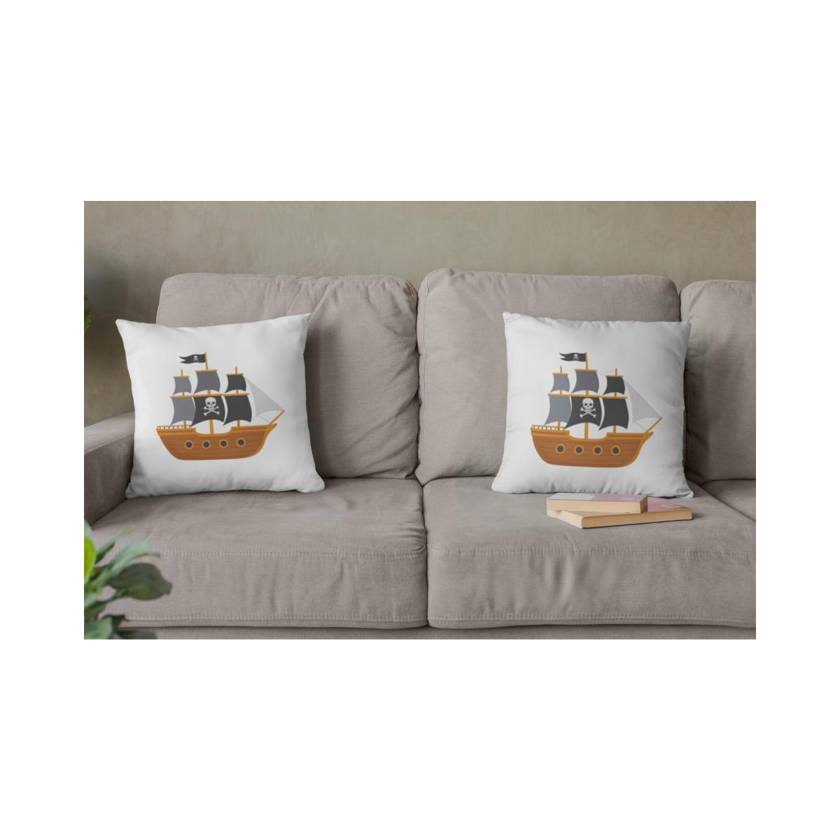 Dekokissen-Set Old Comic Piratenschiff