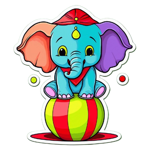 Turnbeutel baby Zirkus-Elefant auf Ball