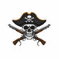 Turnbeutel Comic Piratenflagge Symbol