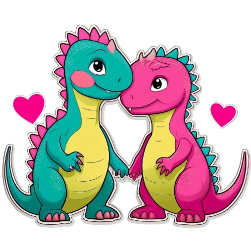 Turnbeutel verliebte Dinosaurier