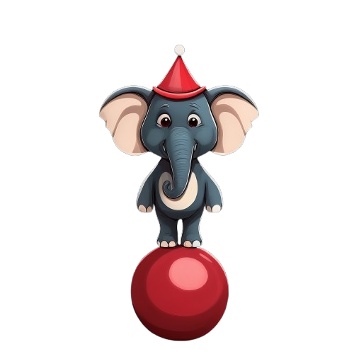 Turnbeutel Comic Zirkus Elefant auf Ball