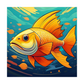 Turnbeutel oranger Comic Fisch