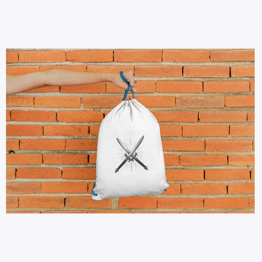 Turnbeutel gekreuzte Comic Schwerter