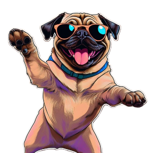 Turnbeutel Hund mit Sonnebrille