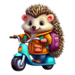 Turnbeutel Igel auf Scooter