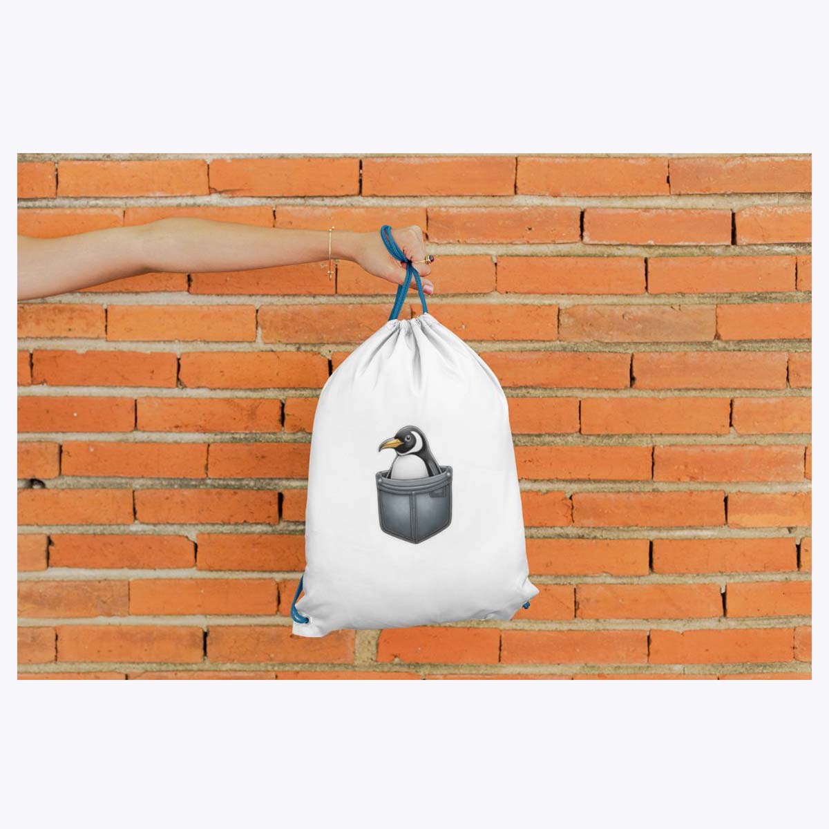 Turnbeutel Pinguin in Pocket