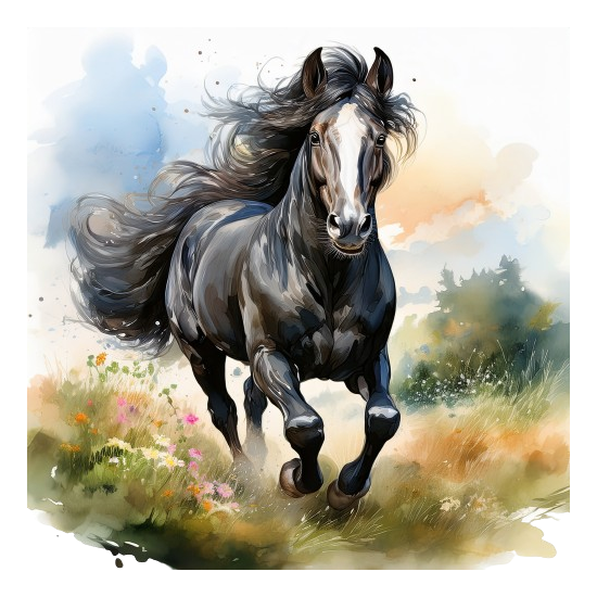 Turnbeutel watercolor realistic Horse Amigo