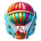 Turnbeutel Santa und Renntier im Heissluftballon