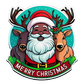 Turnbeutel Merry X-Mas Santa und Renntiere