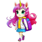 Turnbeutel Unicorn School Girl