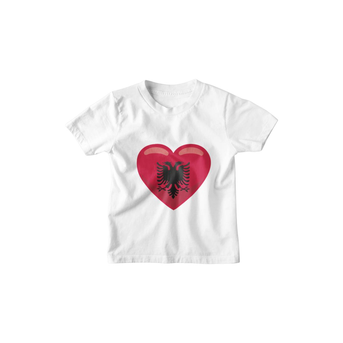Kinder T-Shirt Albanien Flagge herzform