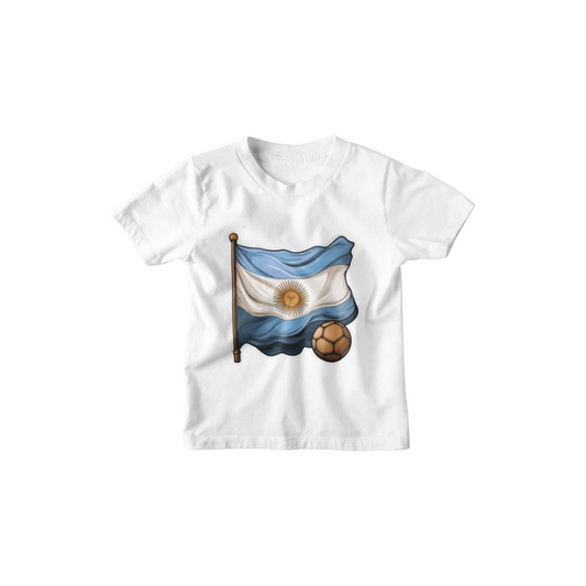 Kinder T-Shirt Argentinien Flagge mit Ball