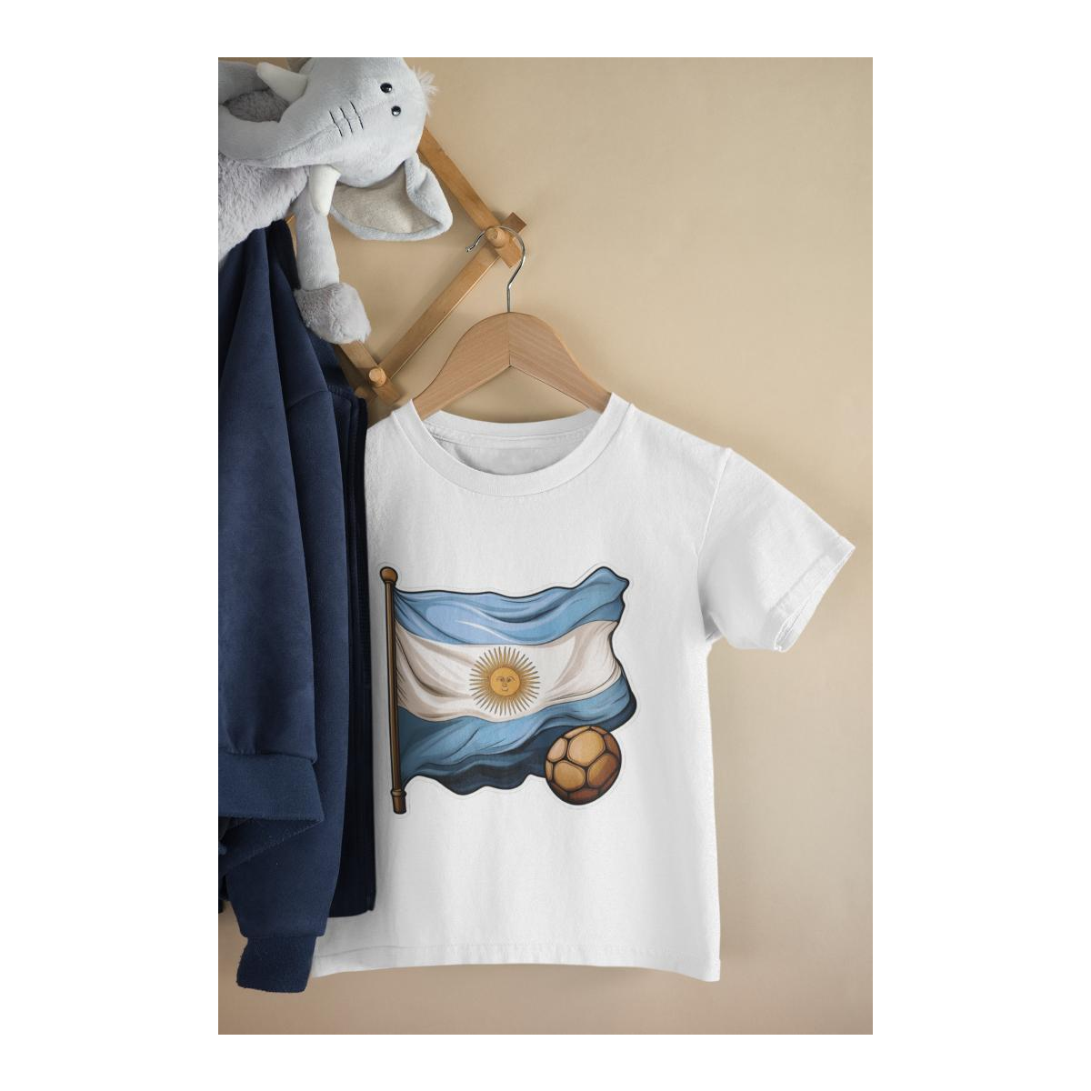 Kinder T-Shirt Argentinien Flagge mit Ball