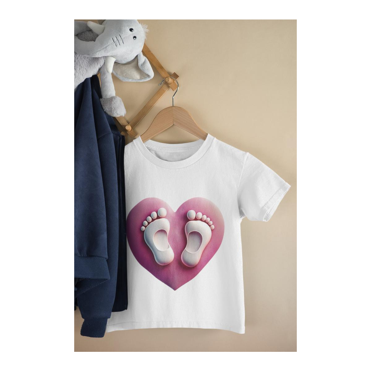 Kinder T-Shirt Babyfüsse im Herz