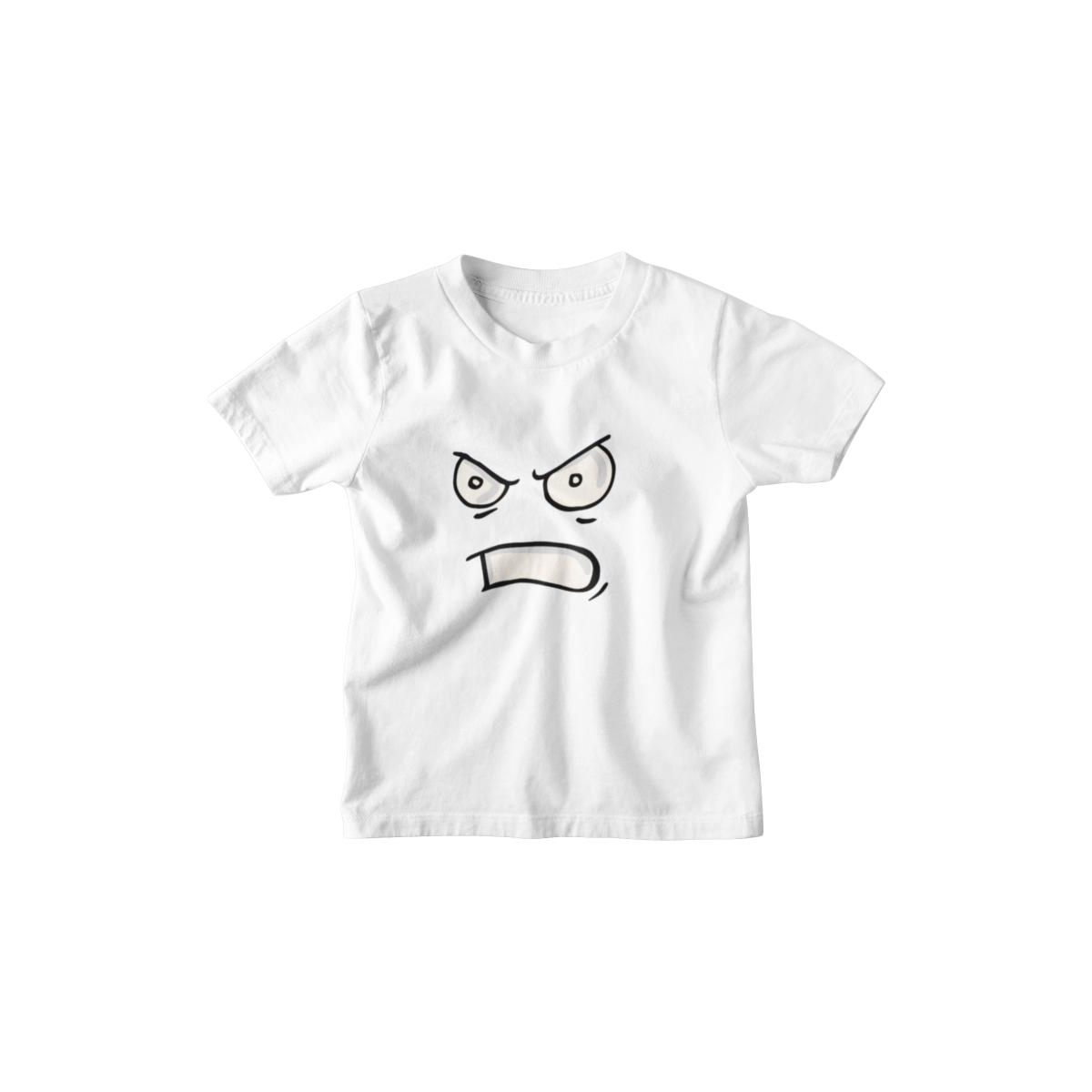 Kinder T-Shirt Cartoon Face Angry